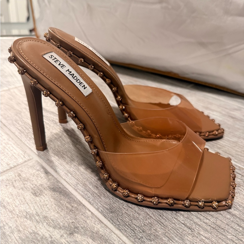 Steve Madden Brown Embellished Heels
